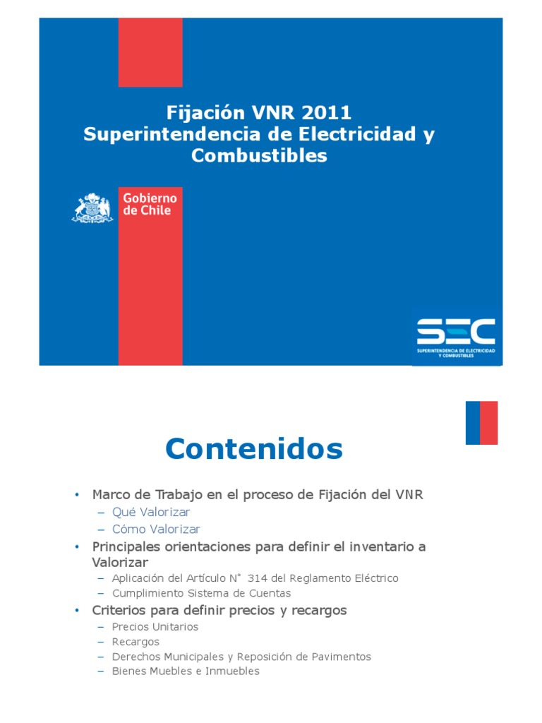 Fijación del VNR en Electricidad 2011 | PDF | Información | Inventario