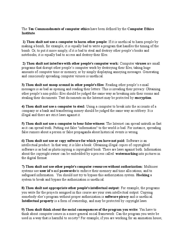 Ethics | PDF | Copyright Infringement | Computer Virus