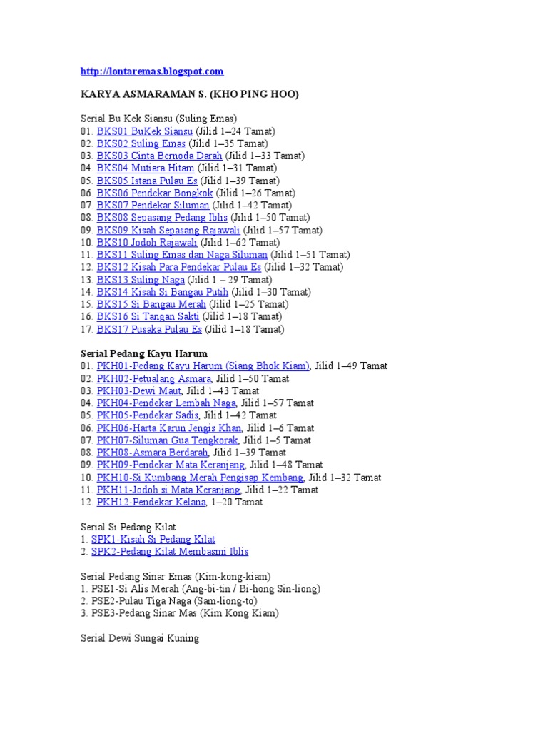 Download Cerita Silat Mandarin Lengkap