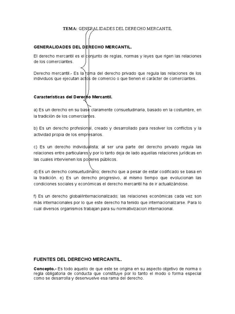 Generalidades Del Derecho Mercantil