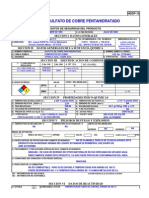 Hoja de Seguridad Sulfato de Cobre Pentahidratado HDSP-15