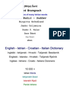 English-Istrian-Croatian-Italian Dictionary - Rev3 Final A | PDF