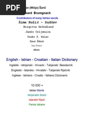 English-Istrian-Croatian-Italian Dictionary - Rev3 Final A | PDF