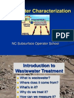 Wastewater Characterization: NC Subsurface Operator School