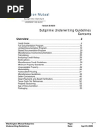 WAMU Subprime Underwriting Guidelines