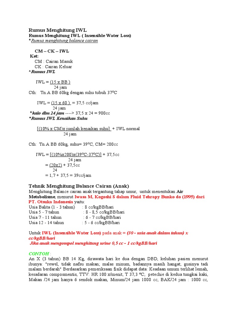 Rumus Menghitung Iwl