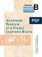 Annotated Example of A Project Logframe Matrix: Annex
