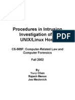 UNIX Linux Investigation by Yuli Chen Rajesh Menon & Joe Meslovich 2002 Fall