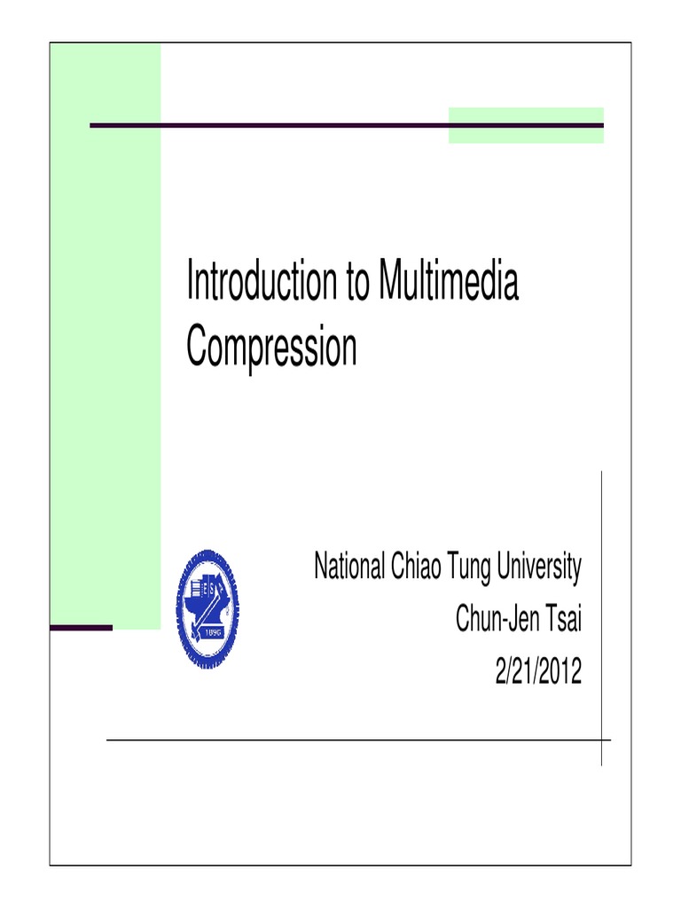 Introduction to Key Concepts of Multimedia Compression | PDF | Data ...