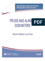 Fricke and Alanine Dosimeters Fricke and Alanine Dosimeters Dosimeters Dosimeters