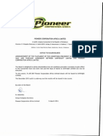 PION Notice To Shareholders