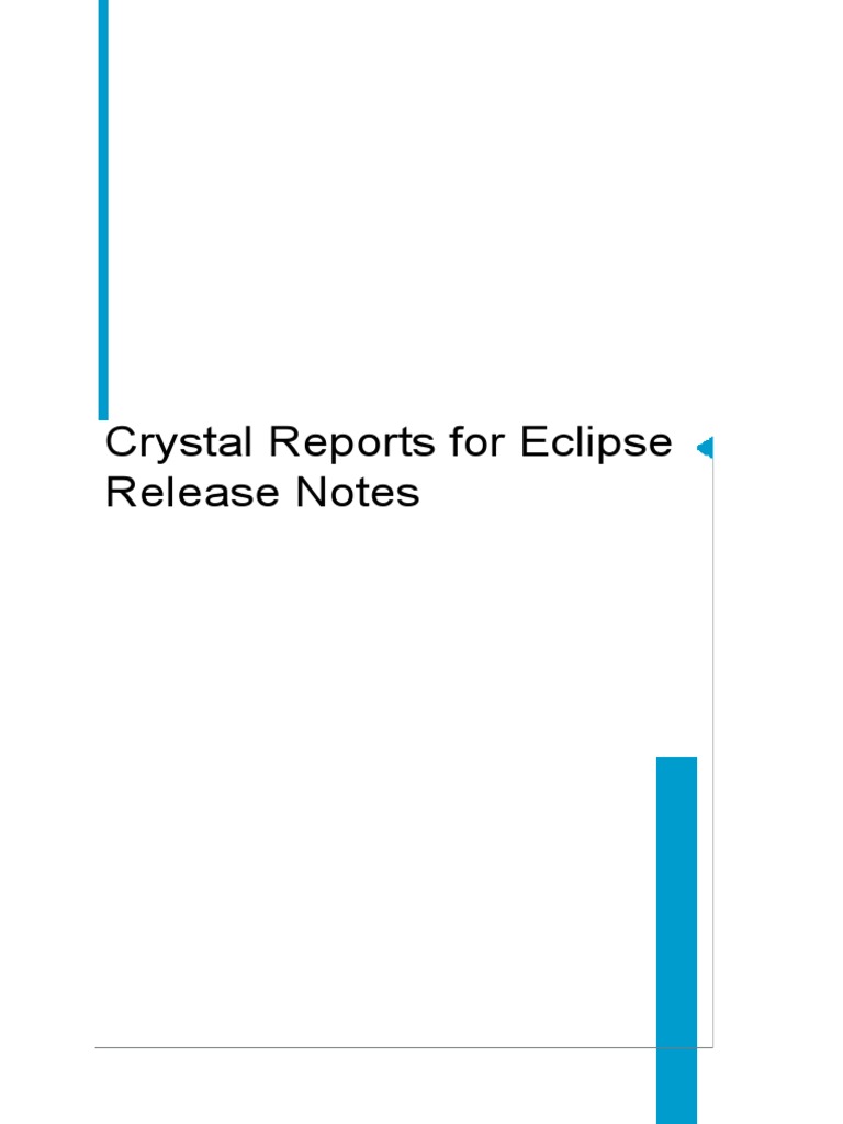 Crystal Reports For Eclipse Release Notes | PDF | Portable Document ...