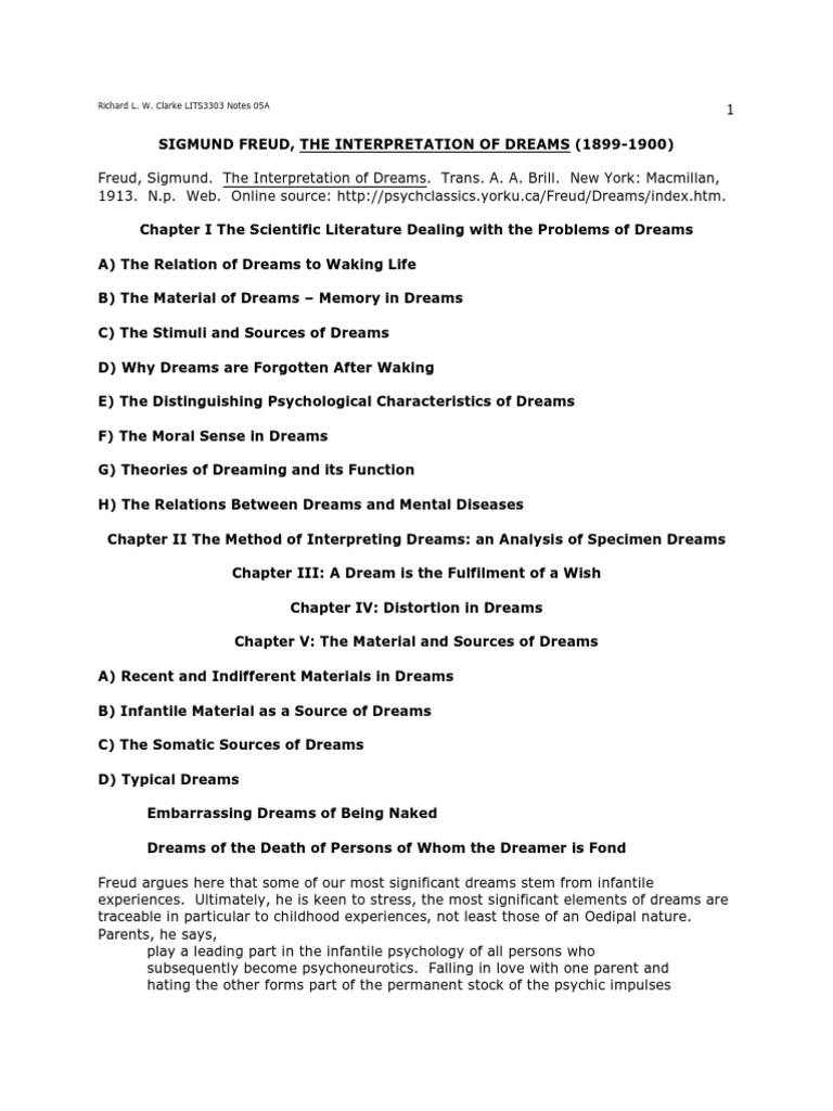 05 AFreud, The Interpretationof Dreams PDF Oedipus Dream