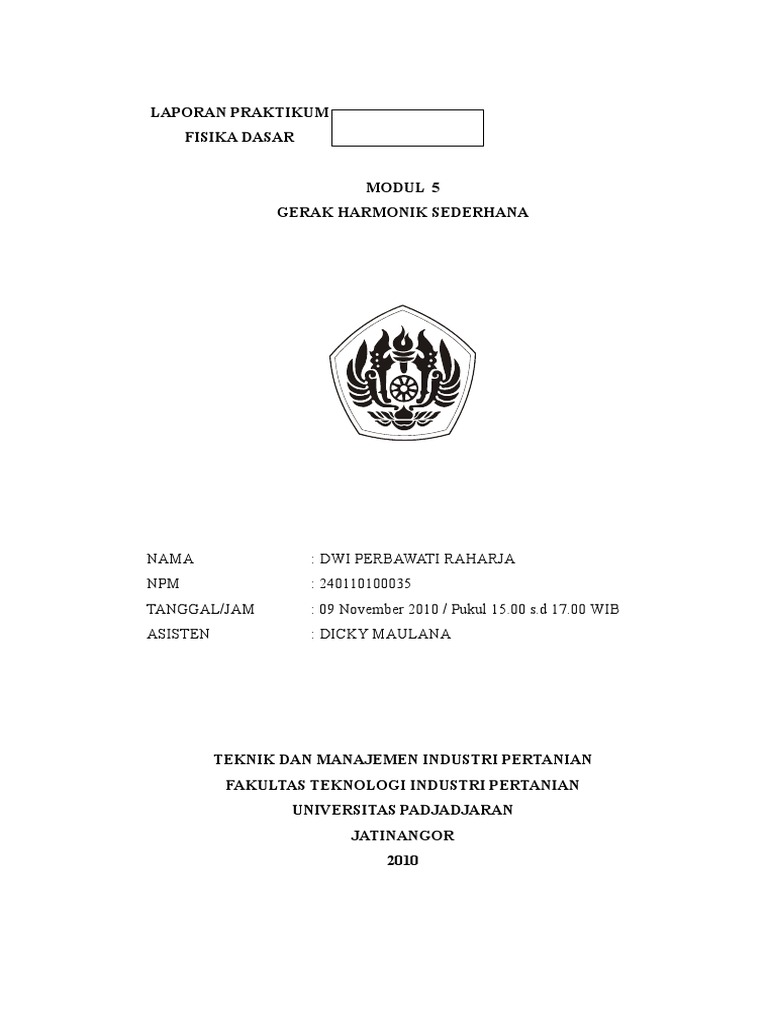 laporan praktikum Gerak Harmonik Sederhana