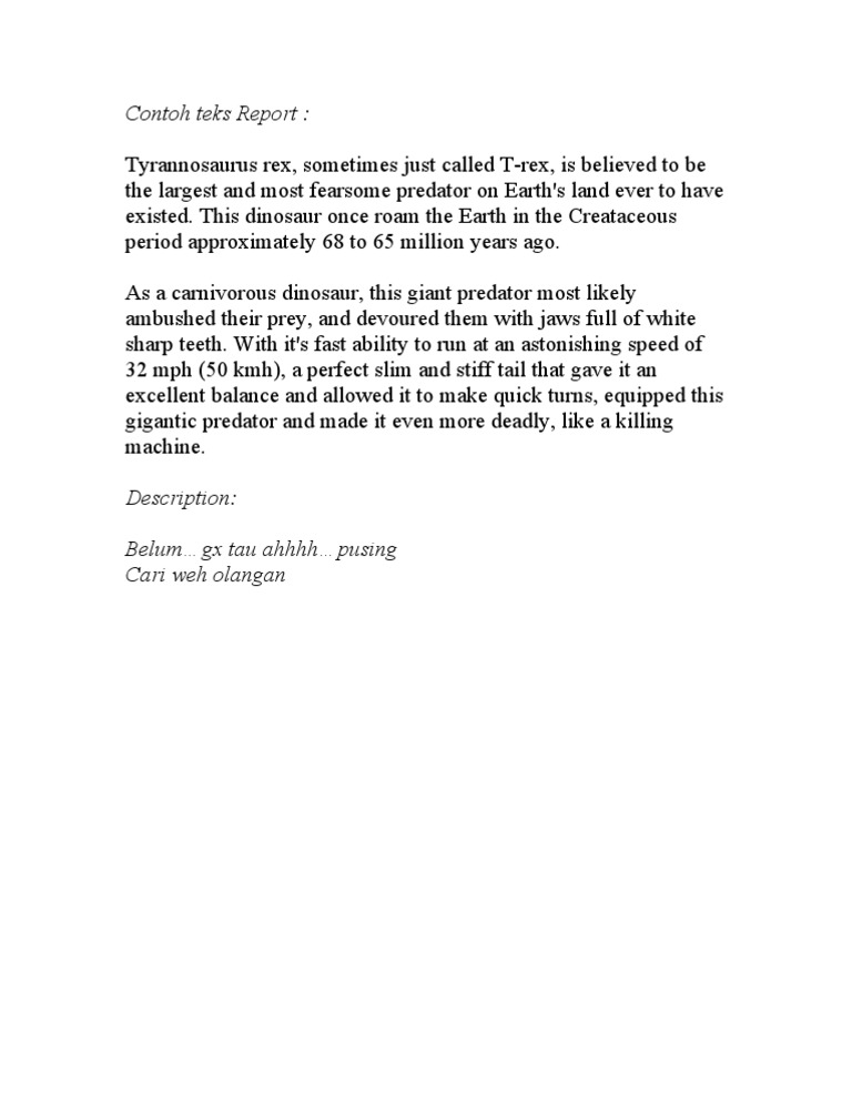 Contoh teks Report