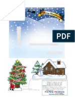 Popup Card for Christmas. Printable format.