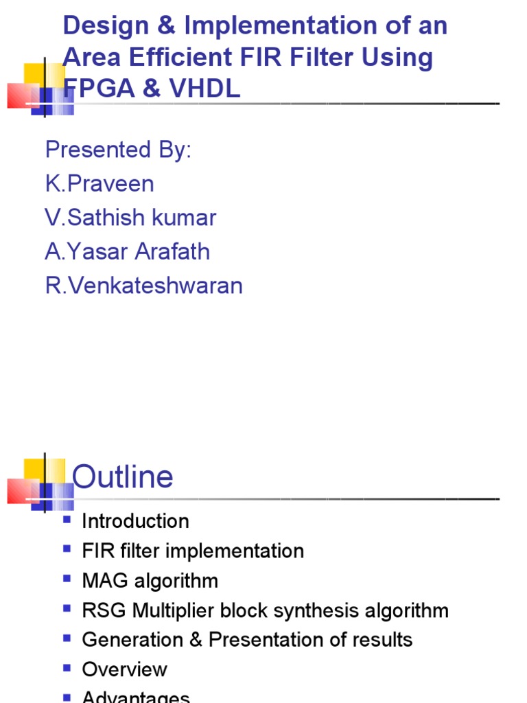 FPGA FIR Filter Design with VHDL | PDF | Field Programmable Gate Array ...