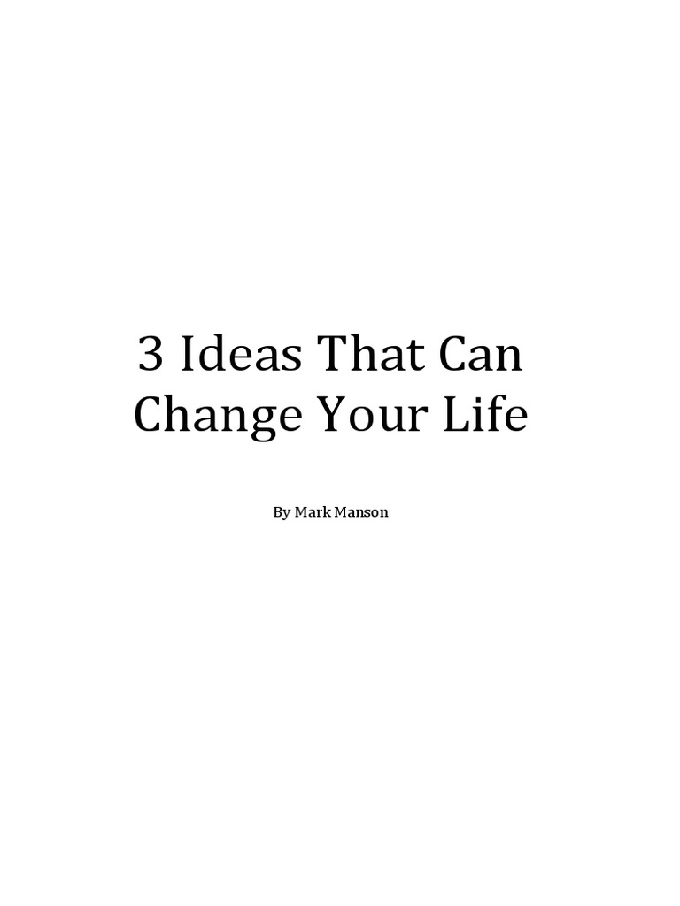 3 Ideas to Transform Your Life PDF SelfImprovement