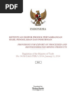 Download Regulation of MoT No 04M-DagPer12014 Indonesia Export of Processed and RefinedSmelted Mining Products by Wishnu Basuki SN212884220 doc pdf
