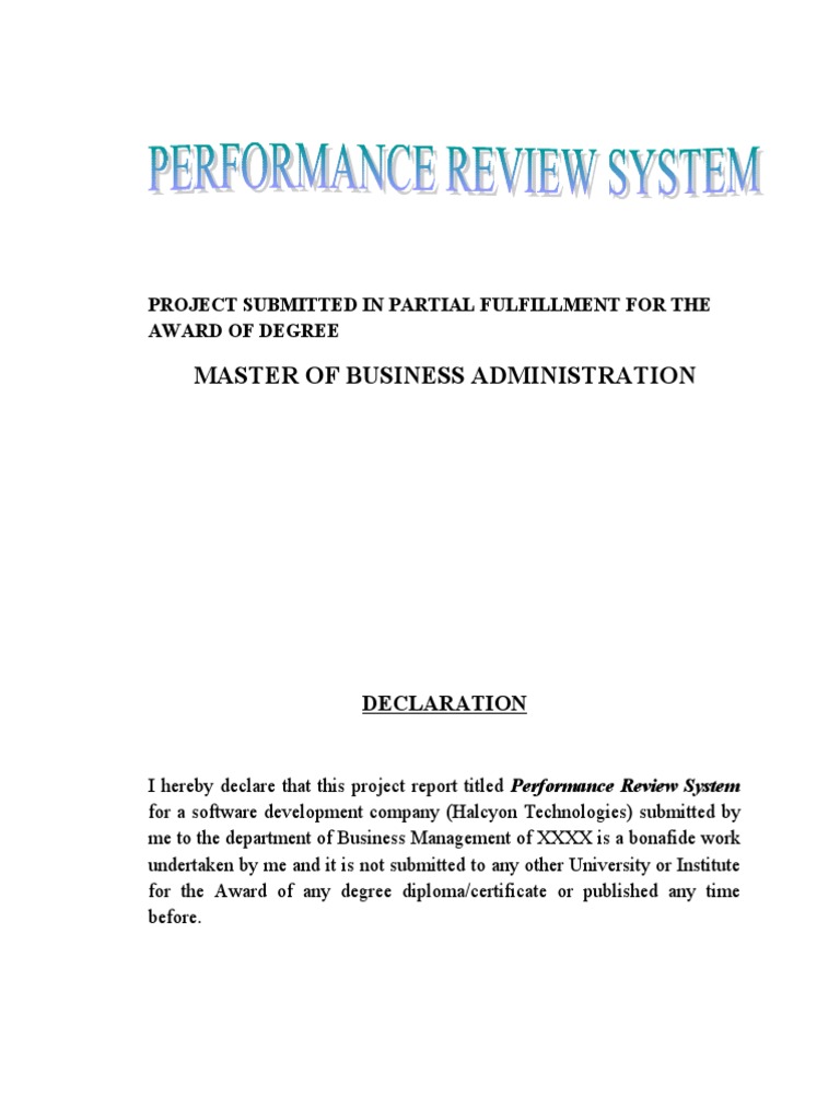 Performance Review System for Halcyon Tech | PDF | Performance ...