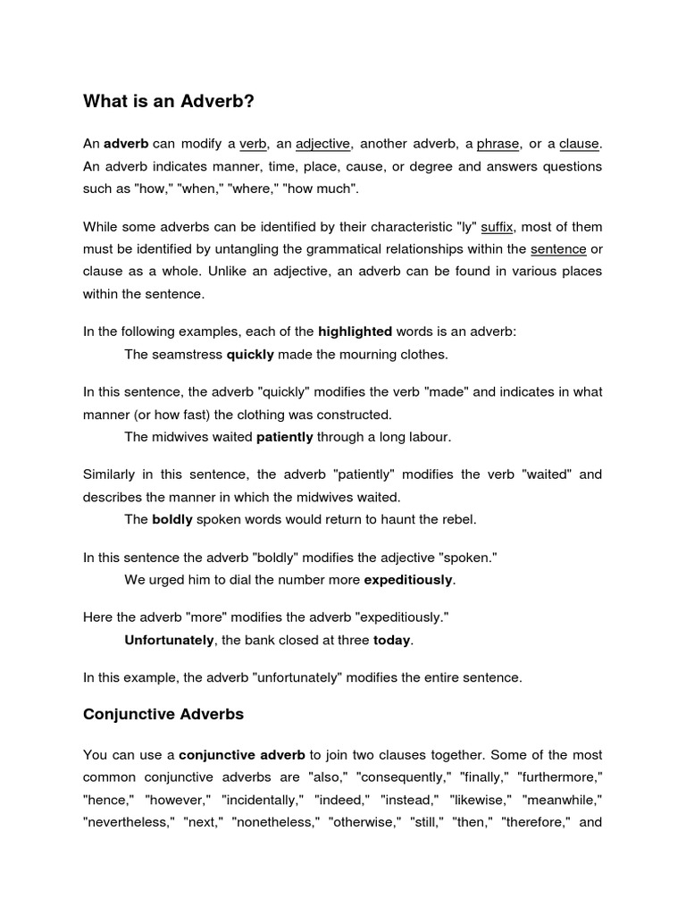 worksheet Conjunctive Adverbs Worksheet adverb