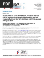 Download Celebrating its 10th anniversary Focus on French Cinema announces new partnerships with festival dangouleme and New Yorks French Institute Alliance Francaise FIAF by Relentless Awareness SN212897914 doc pdf