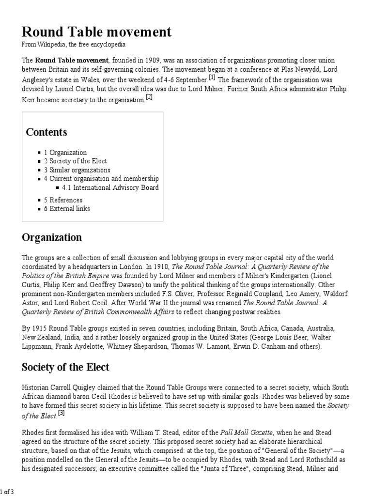 Round Table Movement Wikipedia British Empire United Kingdom Round Table Movement Wikipedia British Empire United Kingdom