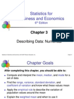 Statistics For Business and Economics: Describing Data: Numerical