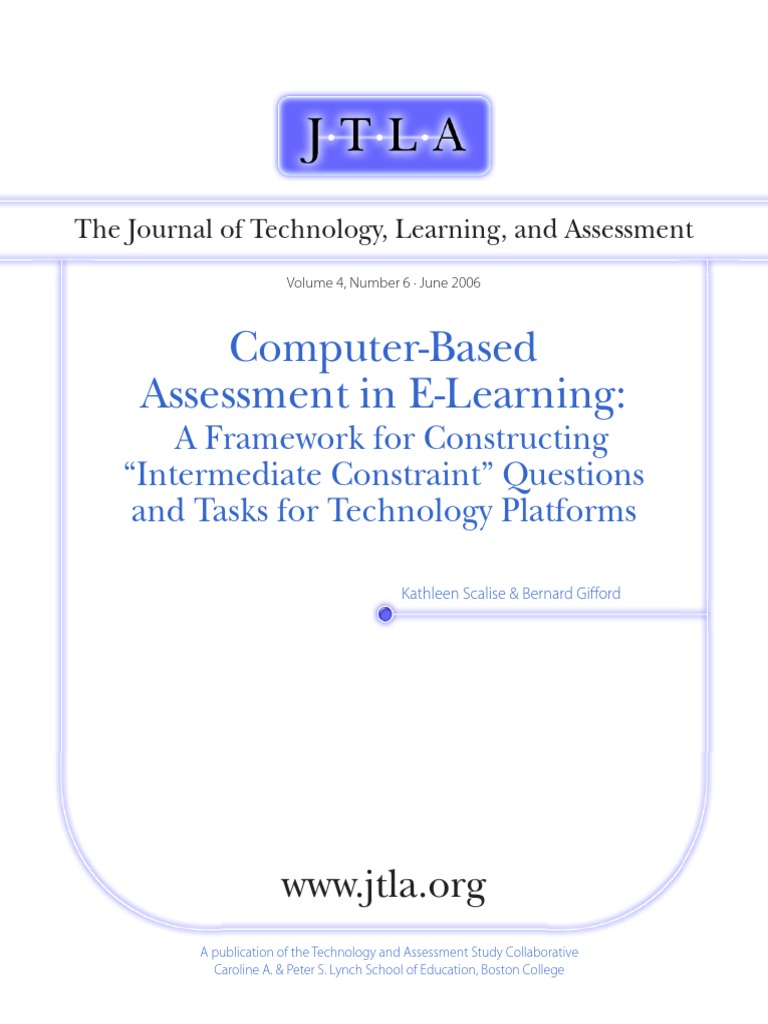 Computer Based Assessment In E Learning Pdf Multiple Choice