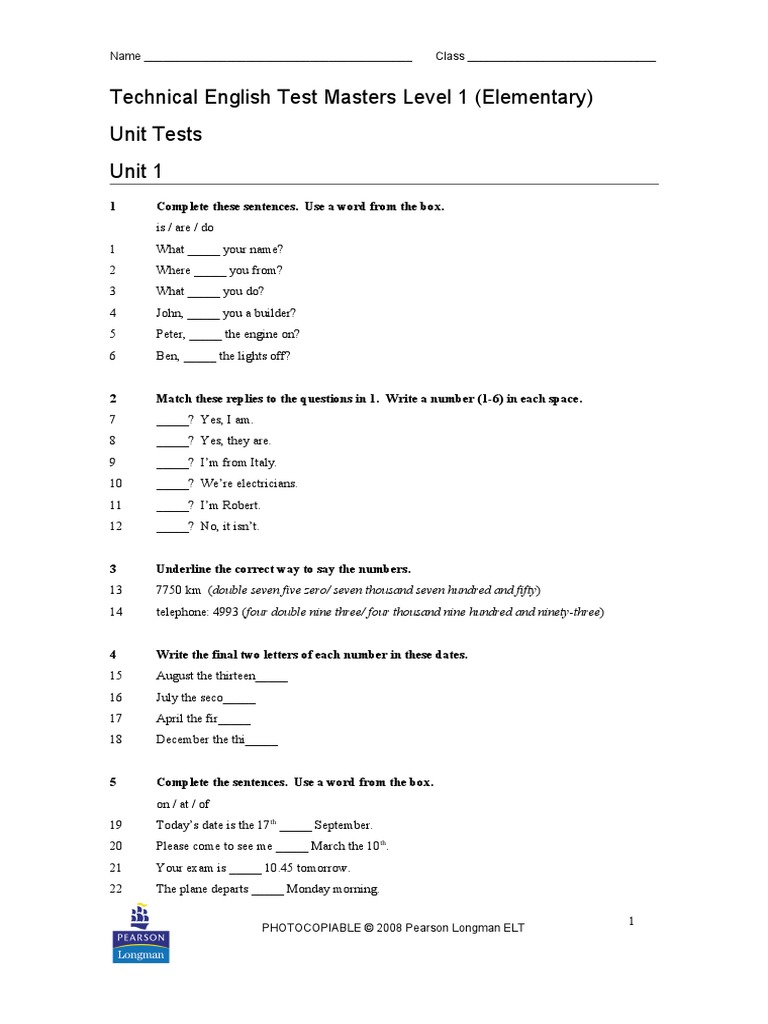 Unit Test 1