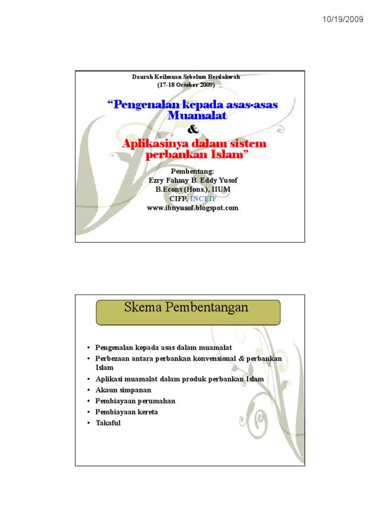 Pengenalan Kepada Asas Muamalat Aplikasinya Dalam Sistem Perbankan Islam Pdf