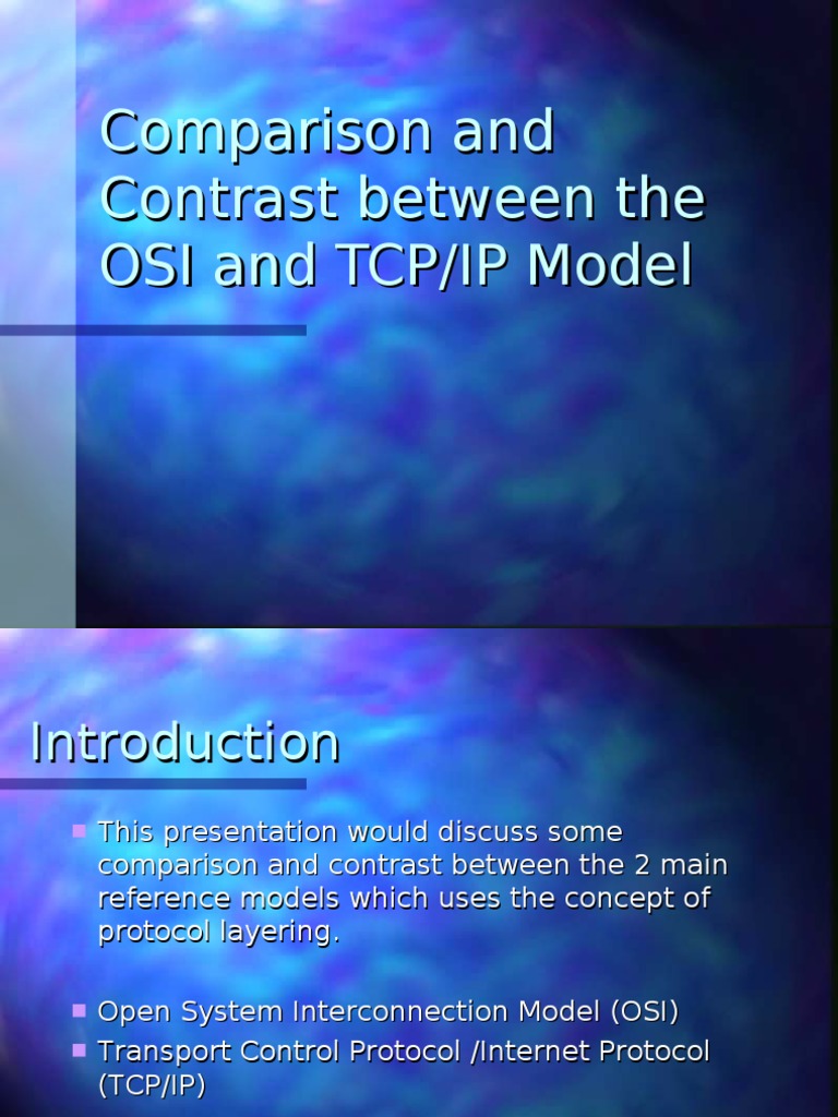 Comparison and Contrast Between The OSI and TCP/IP Model | PDF ...