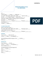 Medical Dental History Form For Adult Patients: Patient