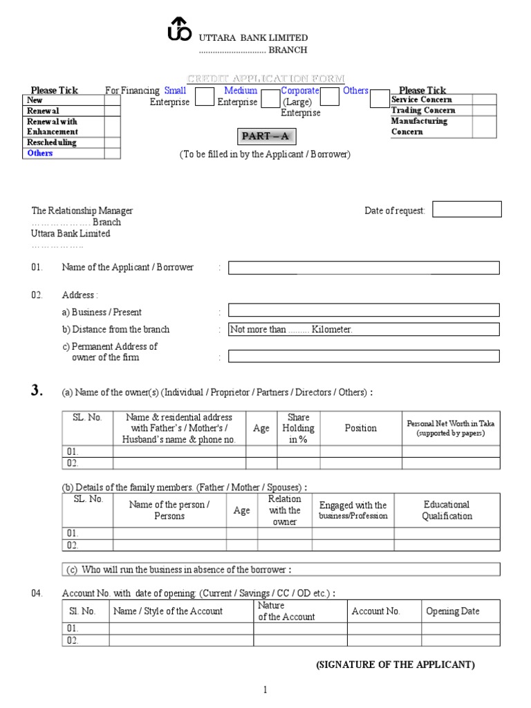 SME Loan Application Form | PDF | Money | Financial Services