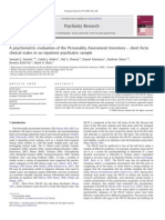 A Psychometric Evaluation of The Personality Assessment Inventory - Short Form Clinical Scales in An Inpatient Psychiatric Sample