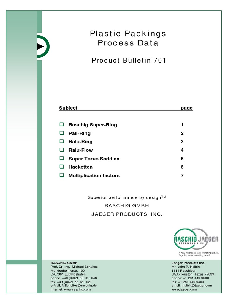 Ralu Ring and Raschig Packing Overview | PDF