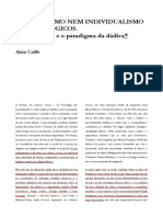 Alain Caillé - Nem Holismo Nem Individualismo Metodológicos. Marcel Mauss e o Paradigma Da Dádiva