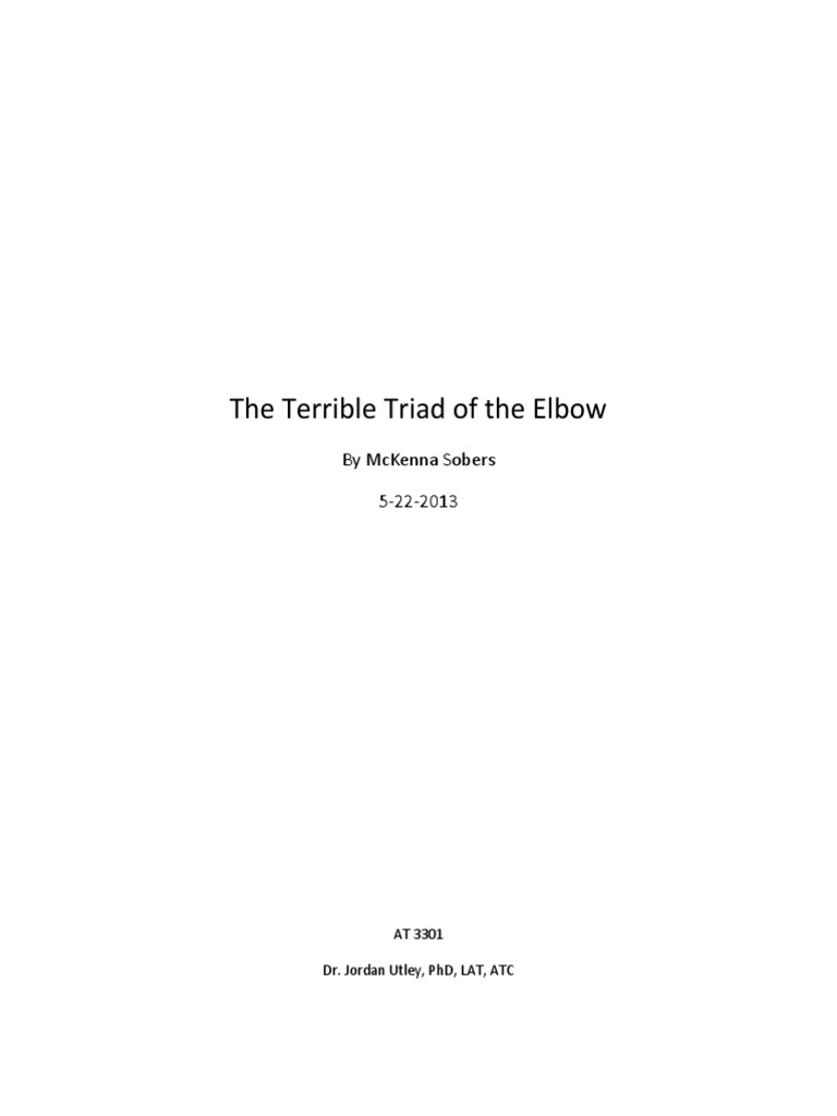 Understanding the Elbow's Terrible Triad | PDF | Elbow | Anatomical ...