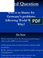 Who Is To Blame For Germany's Problems Following World War I? Why?