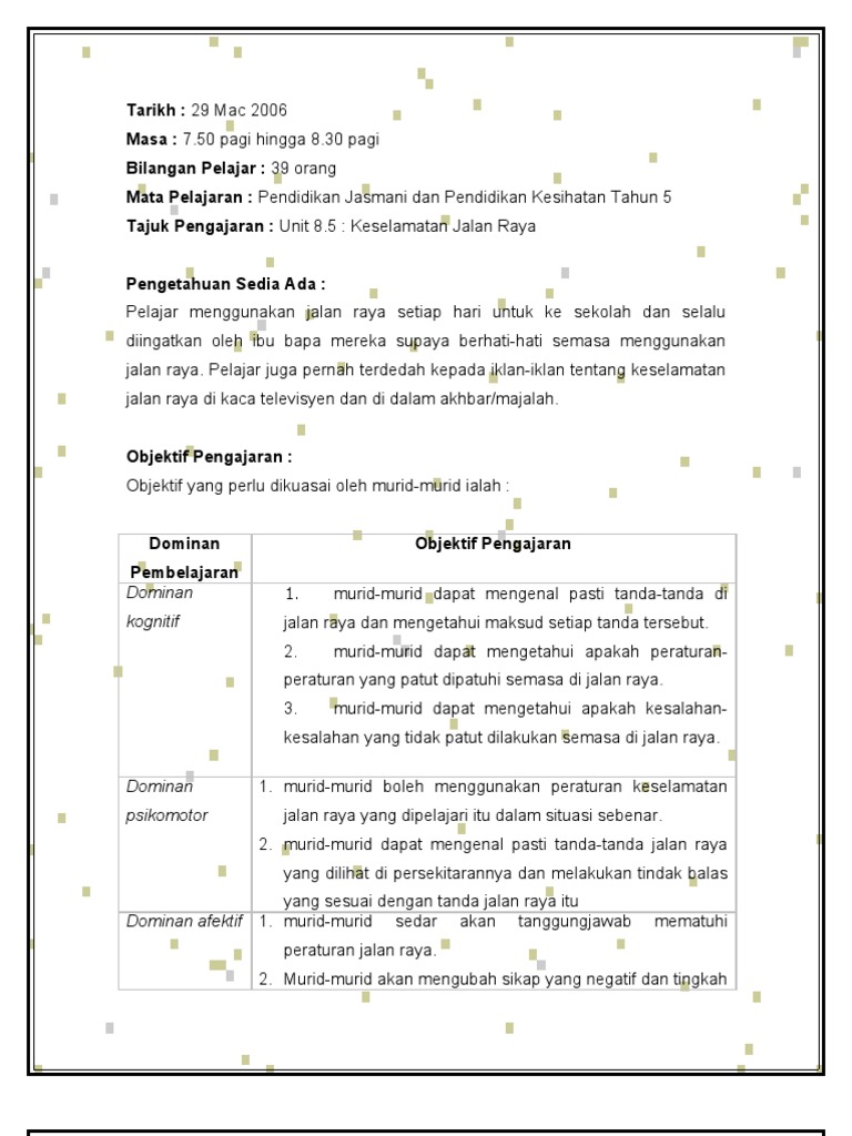 Rancangan Mengajar Keselamatan Jalan Raya Pdf