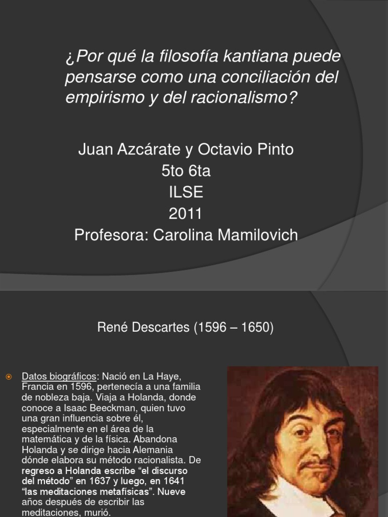 Como Kant Propõe Resolver O Impasse Entre Racionalismo E Empirismo