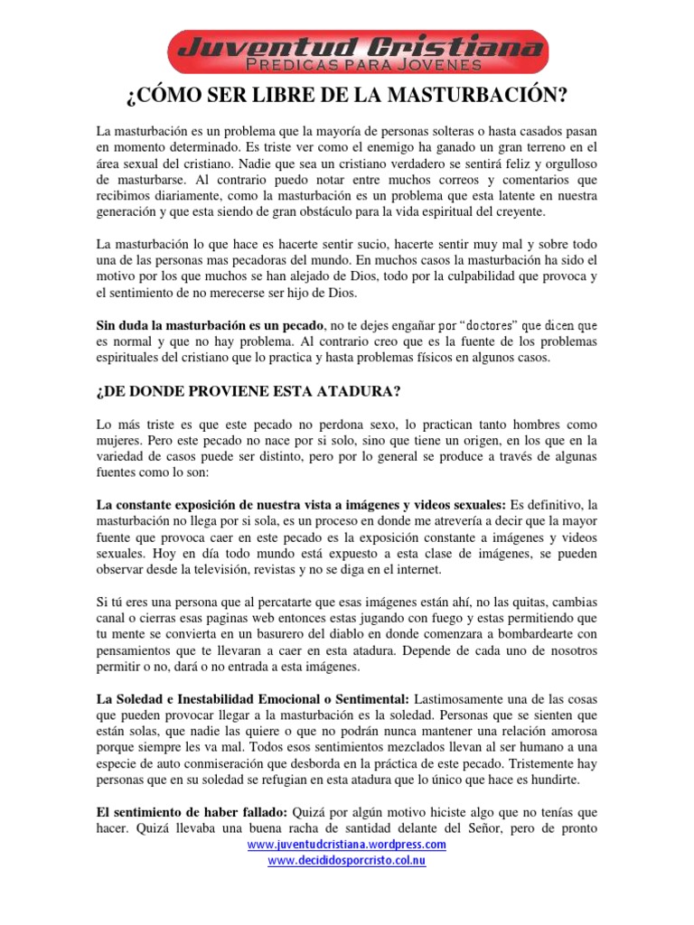 Cómo superar la masturbación cristiana | PDF | Pecado