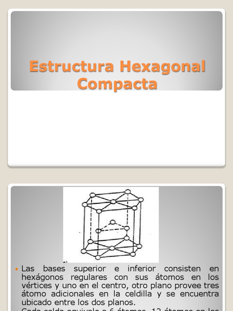 Estructura Cristalina Hexagonal Compacta | PDF