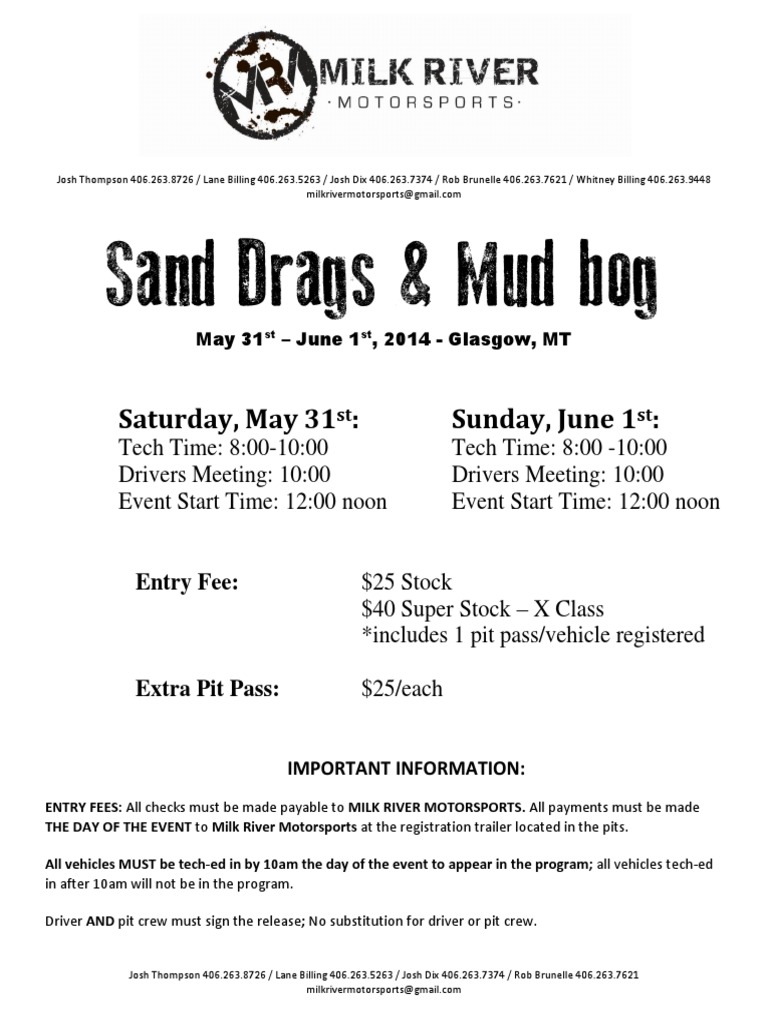 Sand Drag and Mud Bog Rules PDF Vehicles Turbocharger