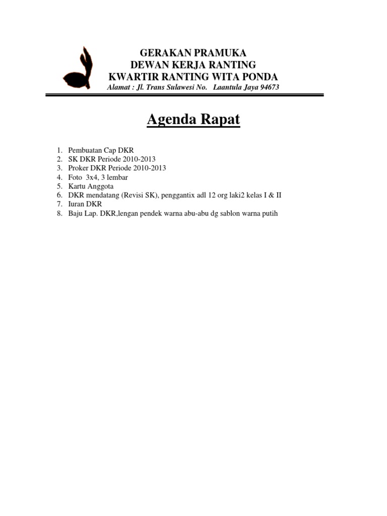Agenda Rapat