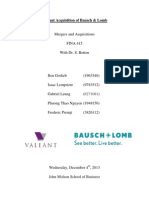 Valeant Acquisition of Bausch & Lomb