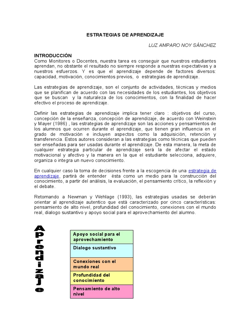 Estrategias Efectivas de Aprendizaje | PDF | Aprendizaje | Conocimiento