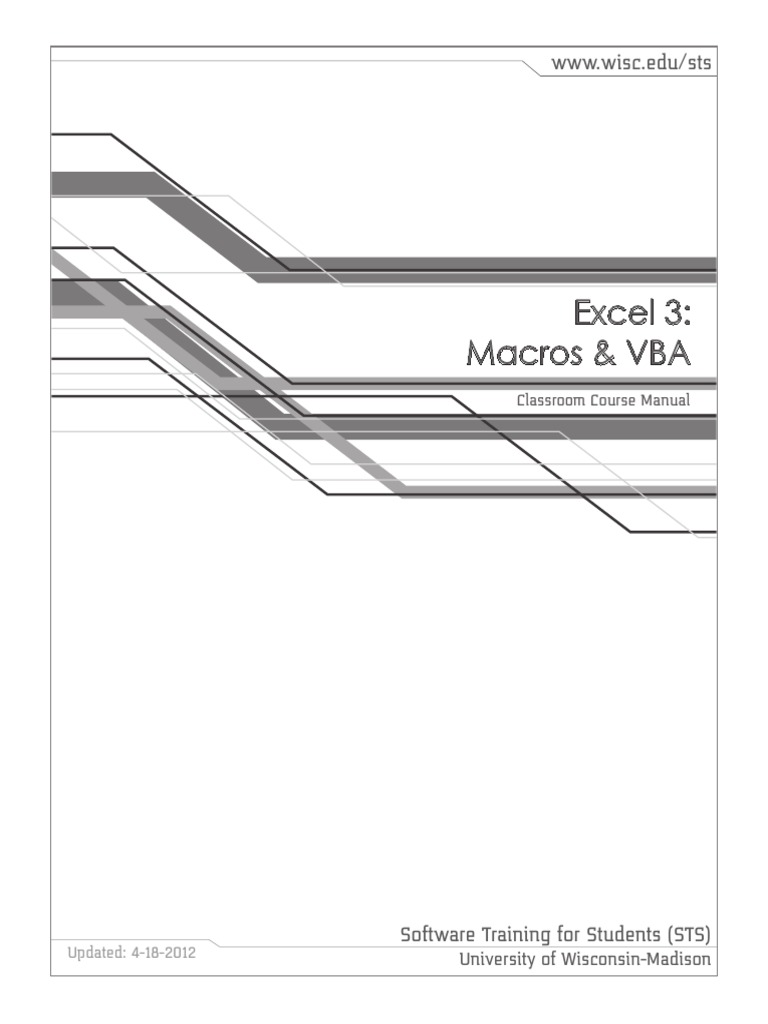 Excel 3: Macros & VBA Training Guide | PDF
