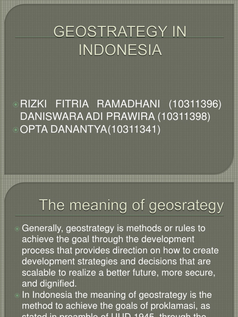 Indonesia's Geostrategy and National Resilience | PDF | National ...