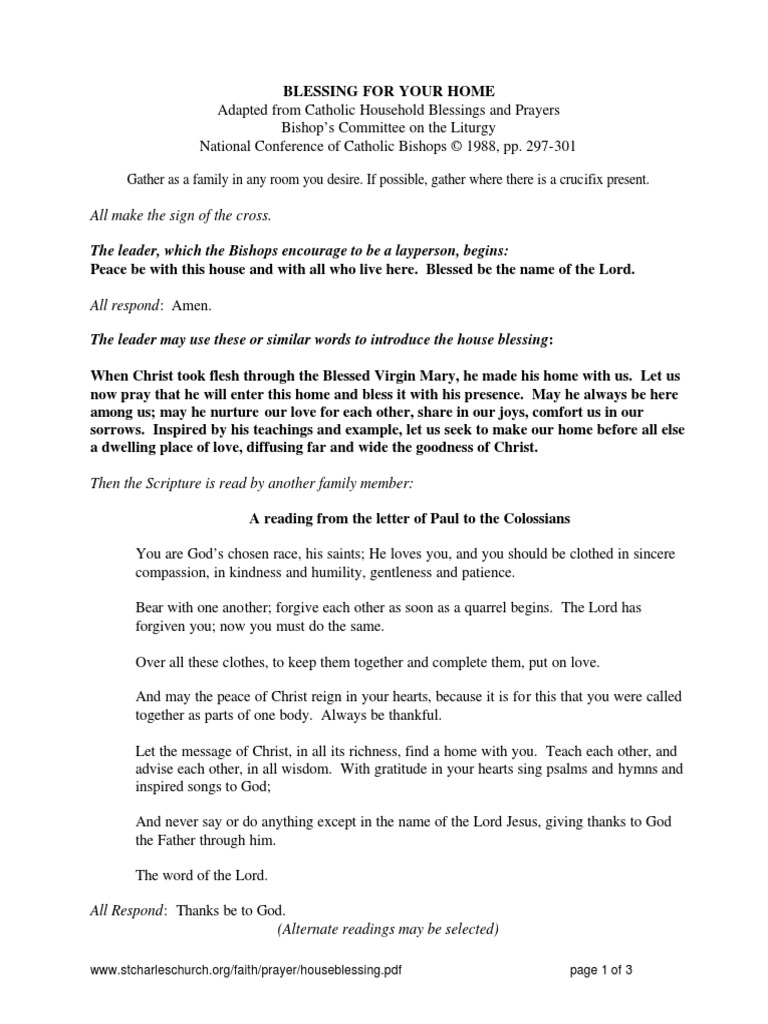 House Blessing Without Priest | PDF | Amen | Blessing
